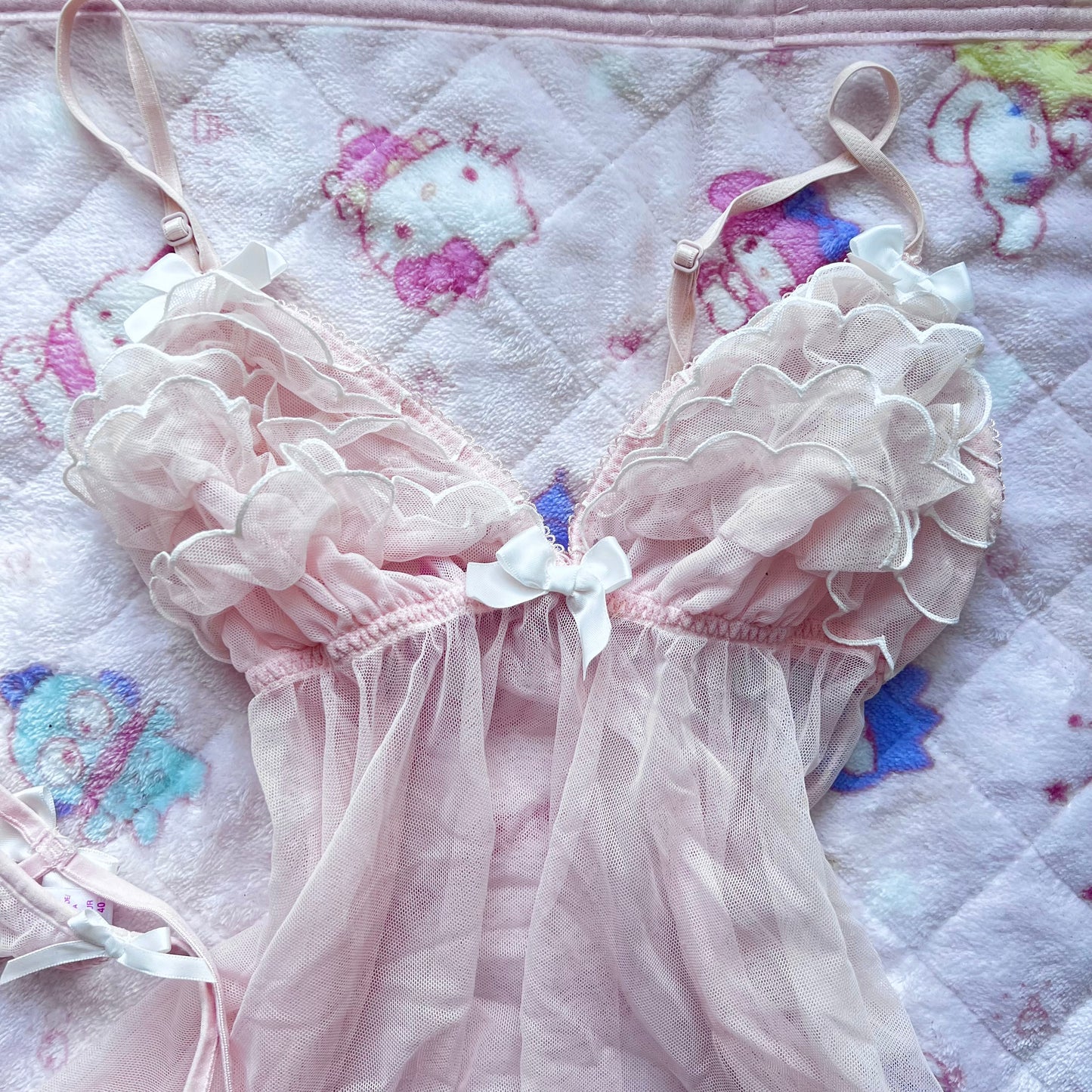 Pink Baydoll Sheer Set