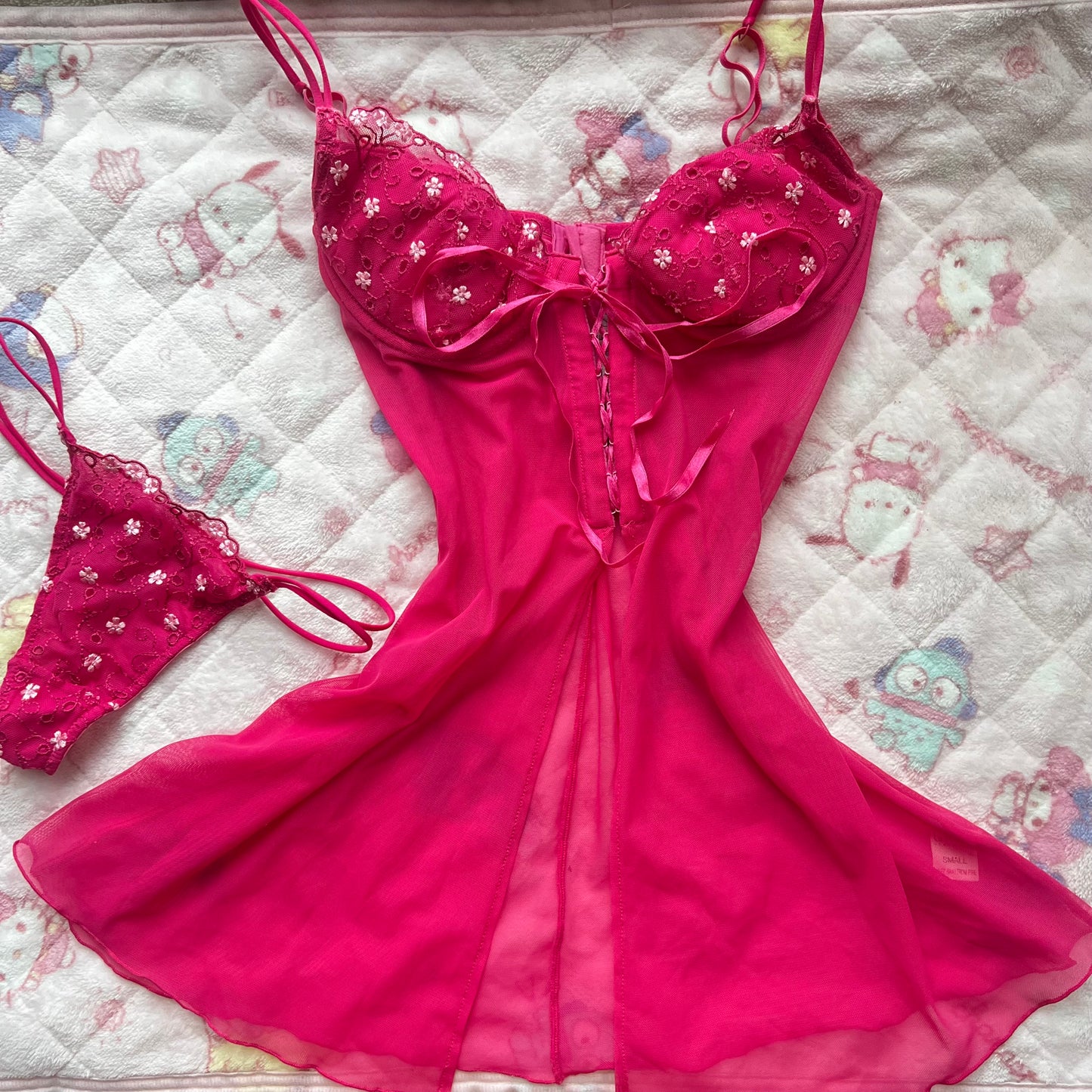 Pink Floral Babydoll Top set