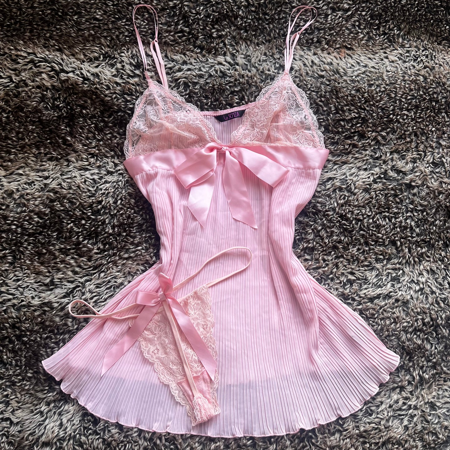 Pink Bow Babydoll Set