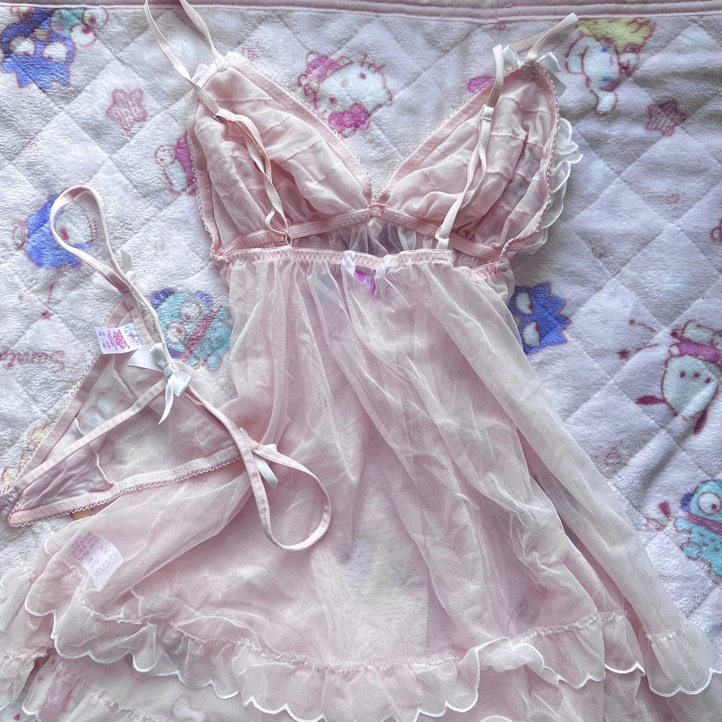 Pink Baydoll Sheer Set