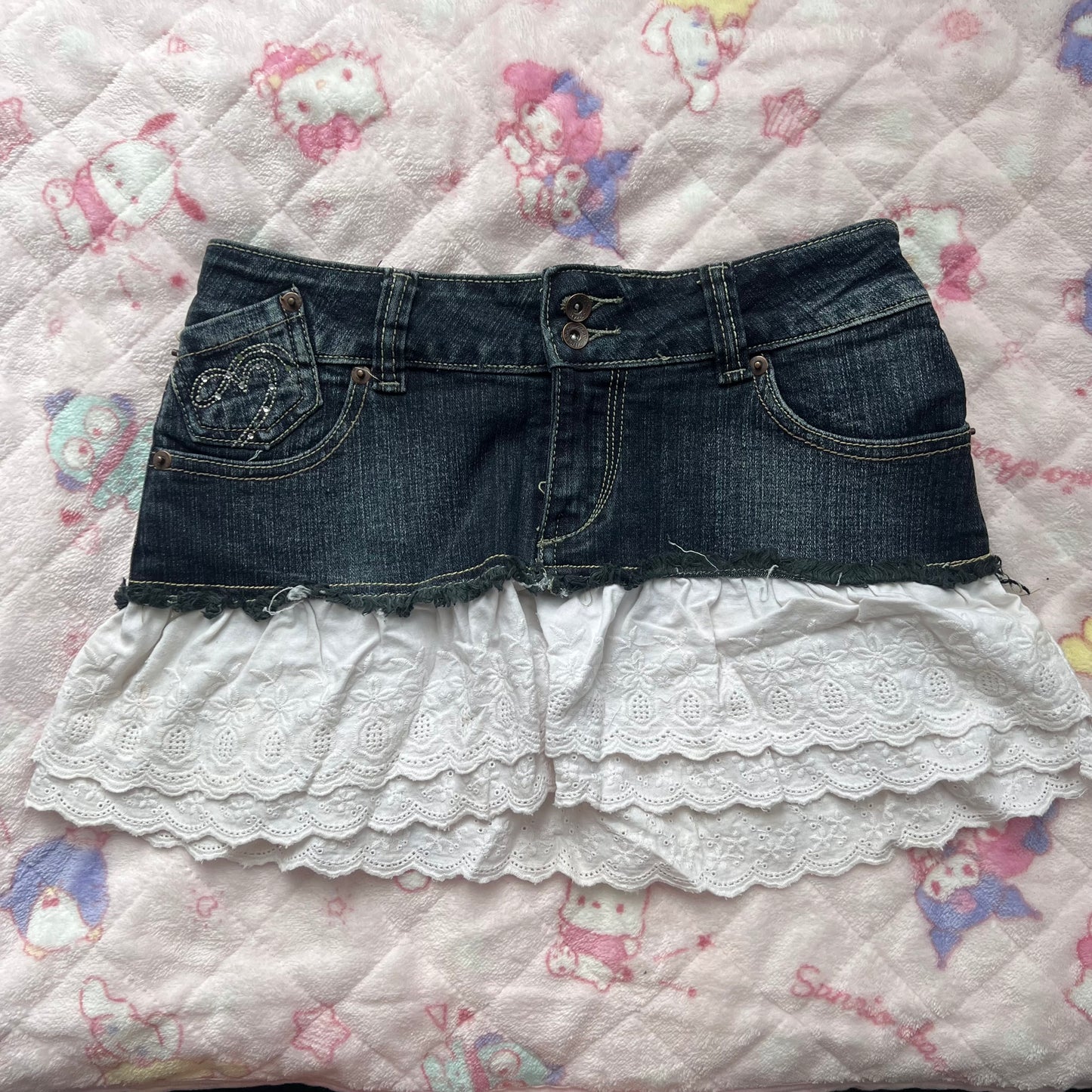 Denim Lace Skirt