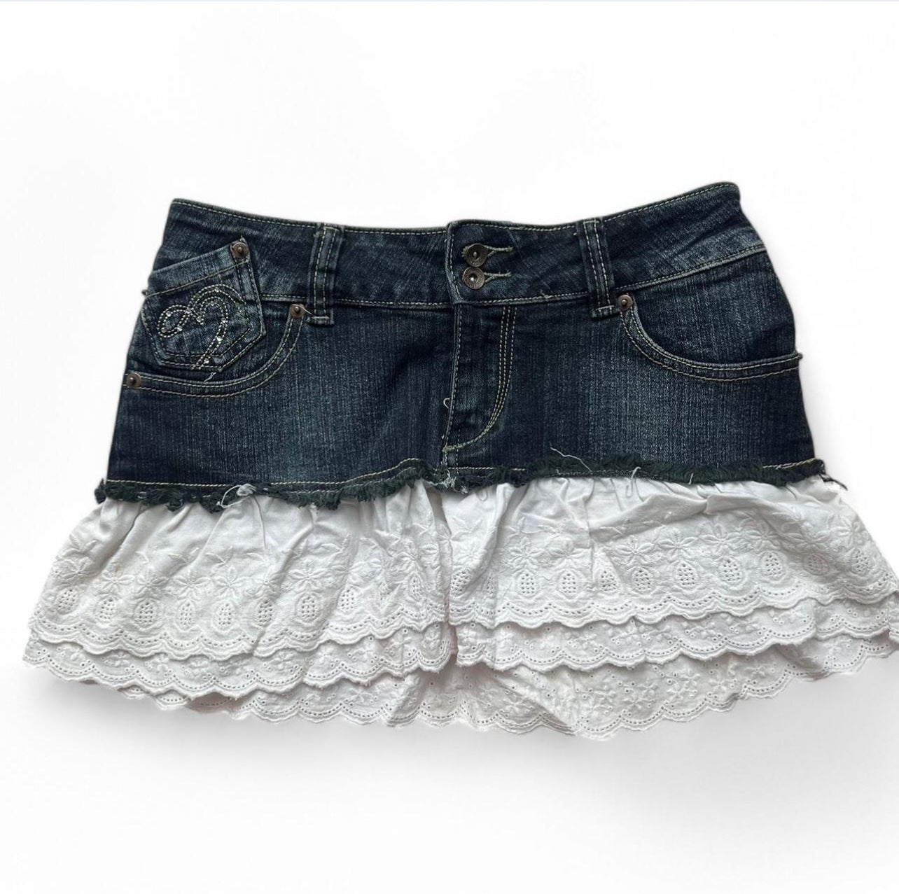 Denim Lace Skirt