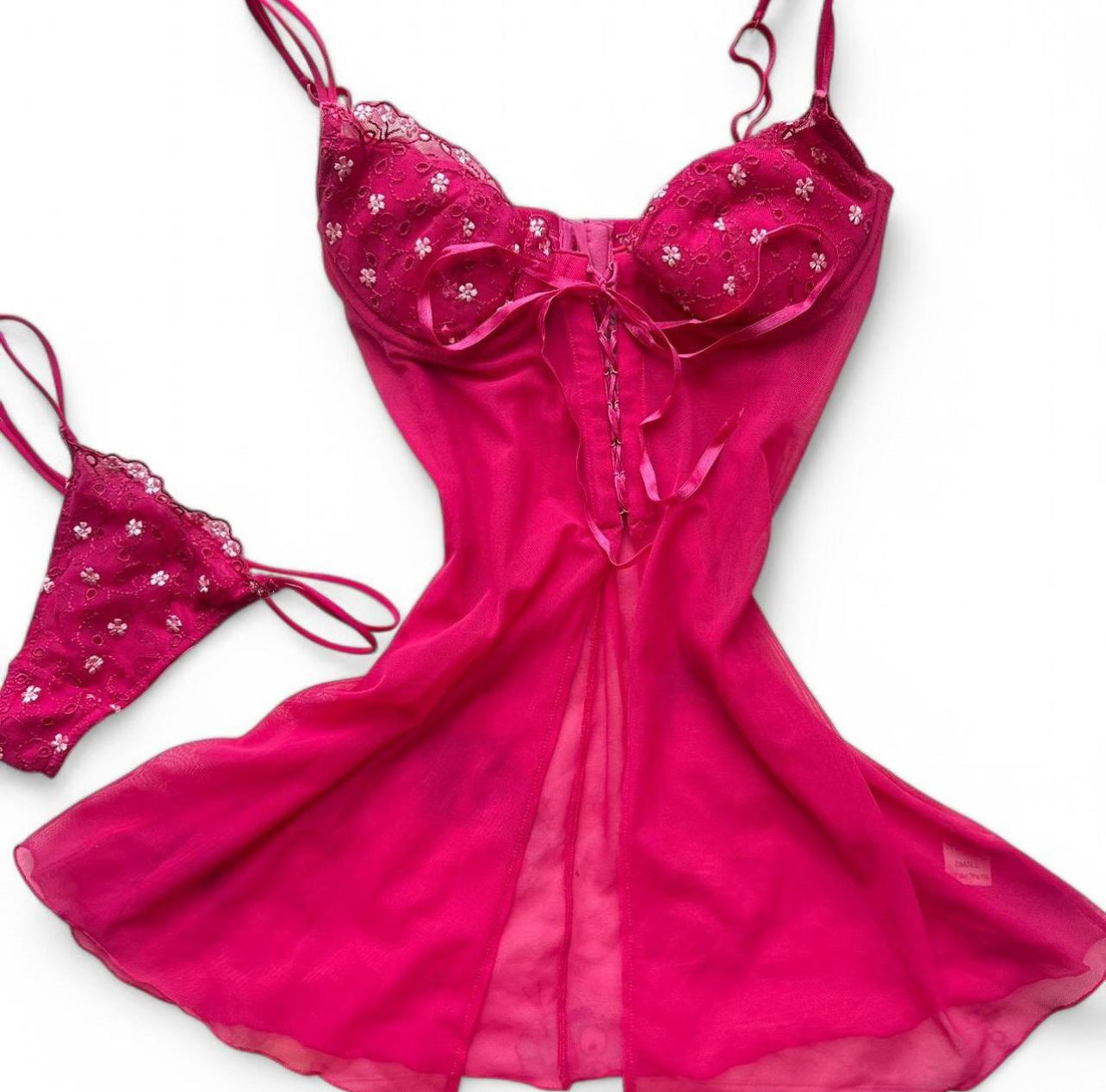 Pink Floral Babydoll Top set